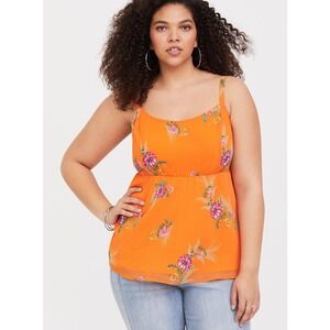 NWT Torrid Babydoll Smocked Sleeveless Chiffon Cami Top Shirt Plus Size 00X (10)